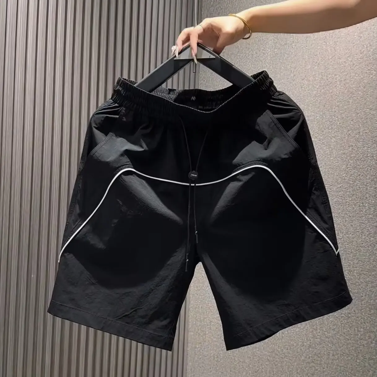 

Мужские летние легкие быстросохнущие пляжные шорты, модные спортивные повседневные свободные шорты длиной до колена для молодежи