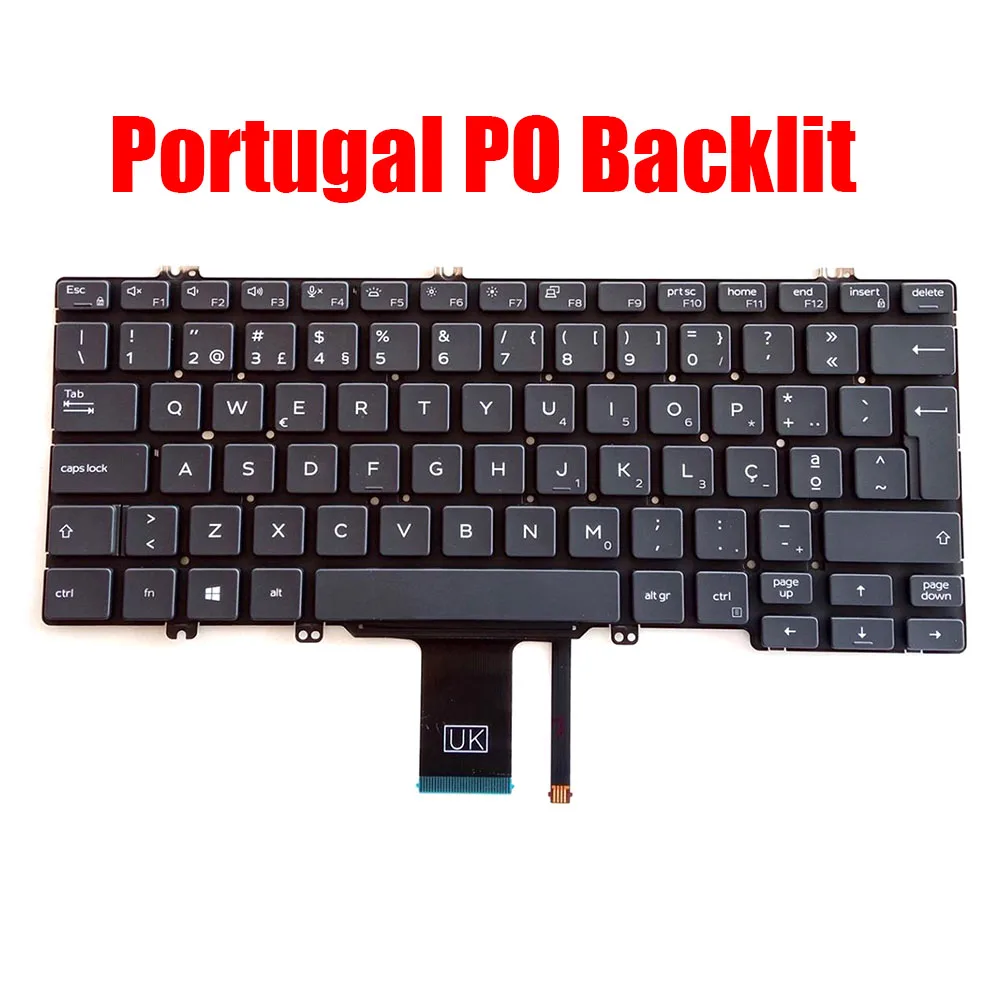 Teclado de laptop fr/sp para dell latitude 5300 5310 2 em 1 5300 5310 7300 japonês portugal espanhol hebraico preto retroiluminado novo