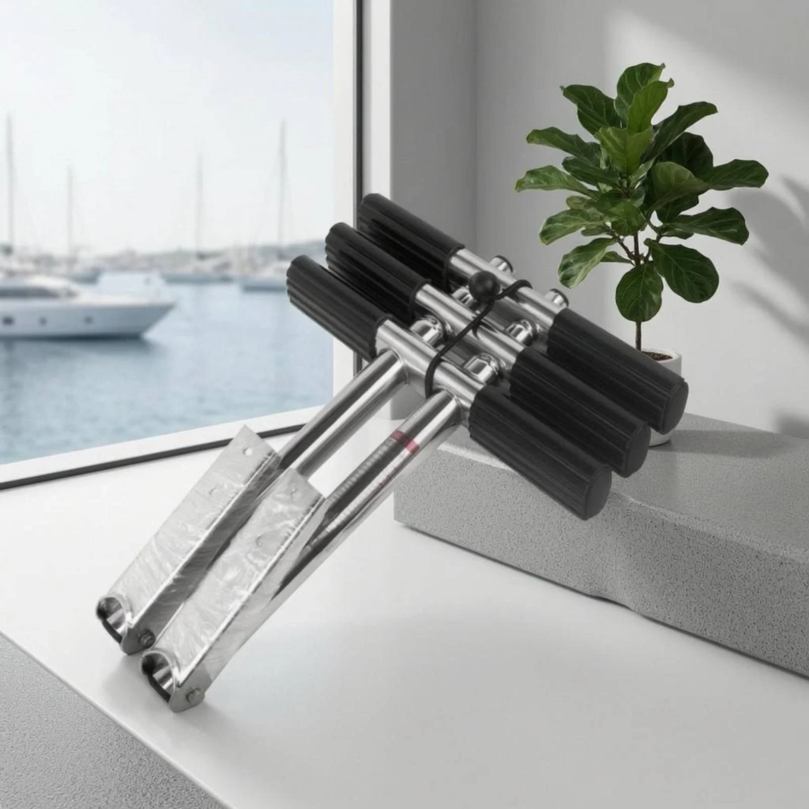 yesBoat Boarding Ladder Hinged Stainless Steel Boat Ladder Marine Accessory Easy Storage Heavy-Duty for Yachts