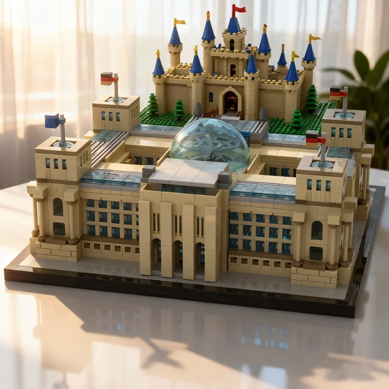 

2380 деталей MOC: Архитектурная модель Берлинского рейхстага, конструктор, рождественский подарок, строительные блоки, DIY, развивающая игрушка, креативный конструктор, обучающая игрушка, кирпичики