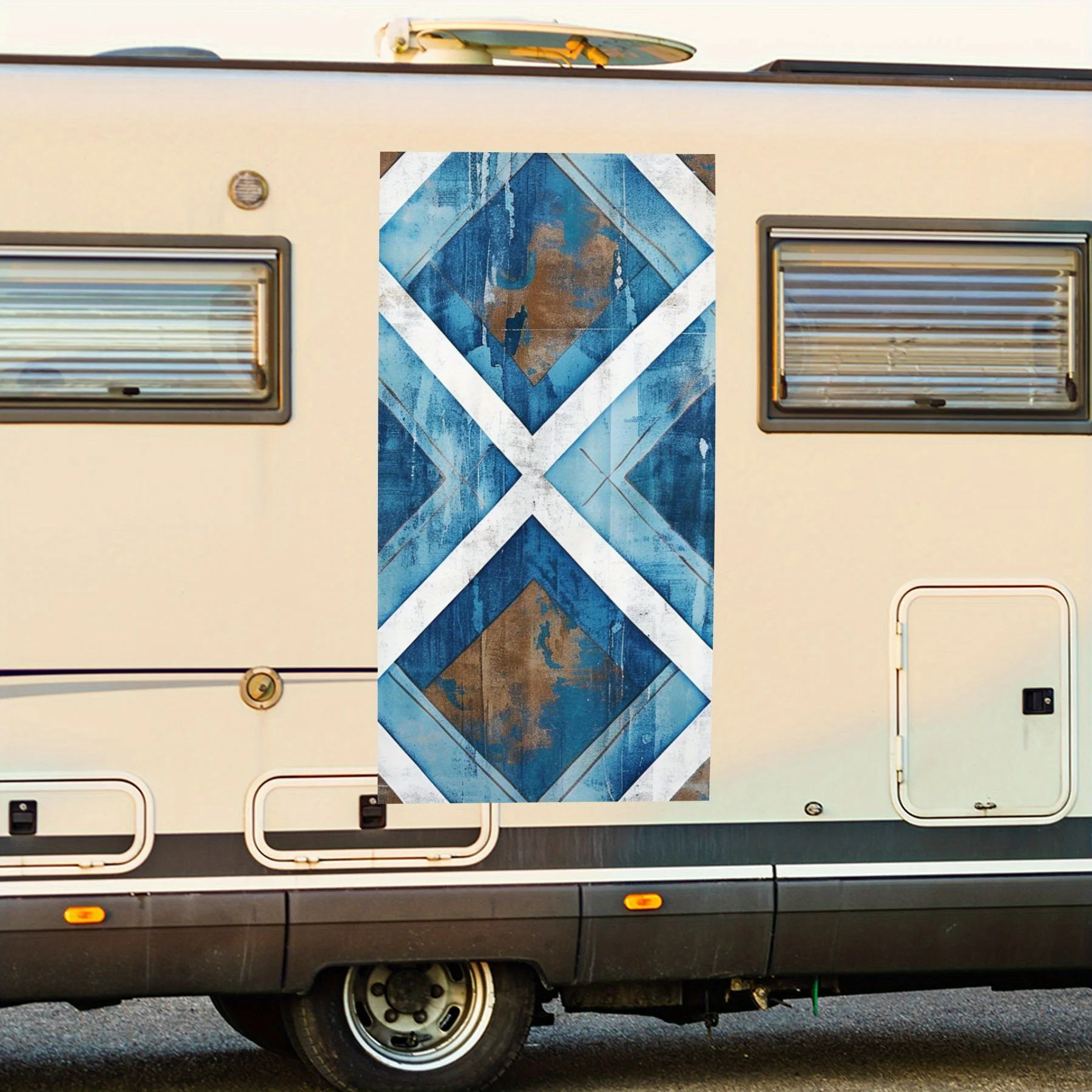 

Geometric Mosaic Pattern Car Sticker,Vinyl decal on the side of the motor home, waterproof self-adhesive vinyl sticker on the si
