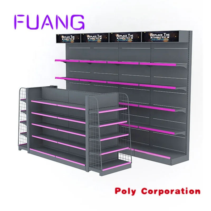 Custom  Hot Sale supermarket shelves Steel wood shelves retail display gondola shelving/rack for shop