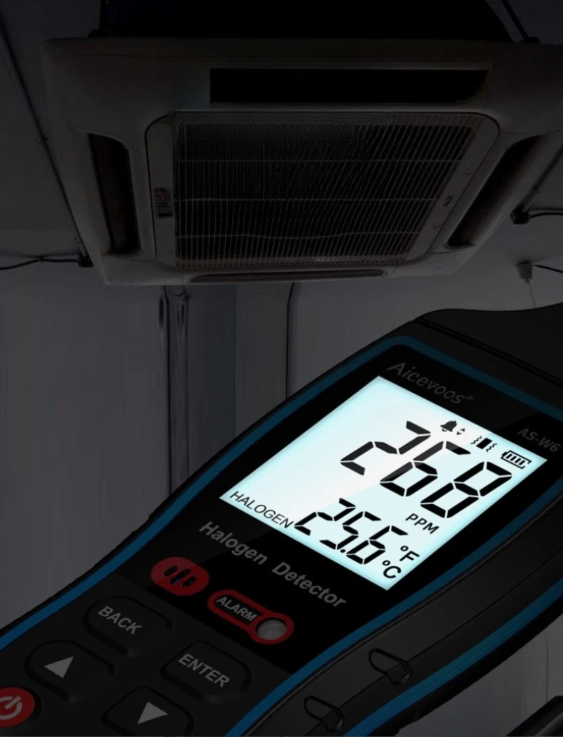 كاشف تسرب المبردات الهالوجين الشم 0-1000PPM كاشف غاز الفريون LCD بطارية تعمل بالطاقة المنزل الصناعي #6