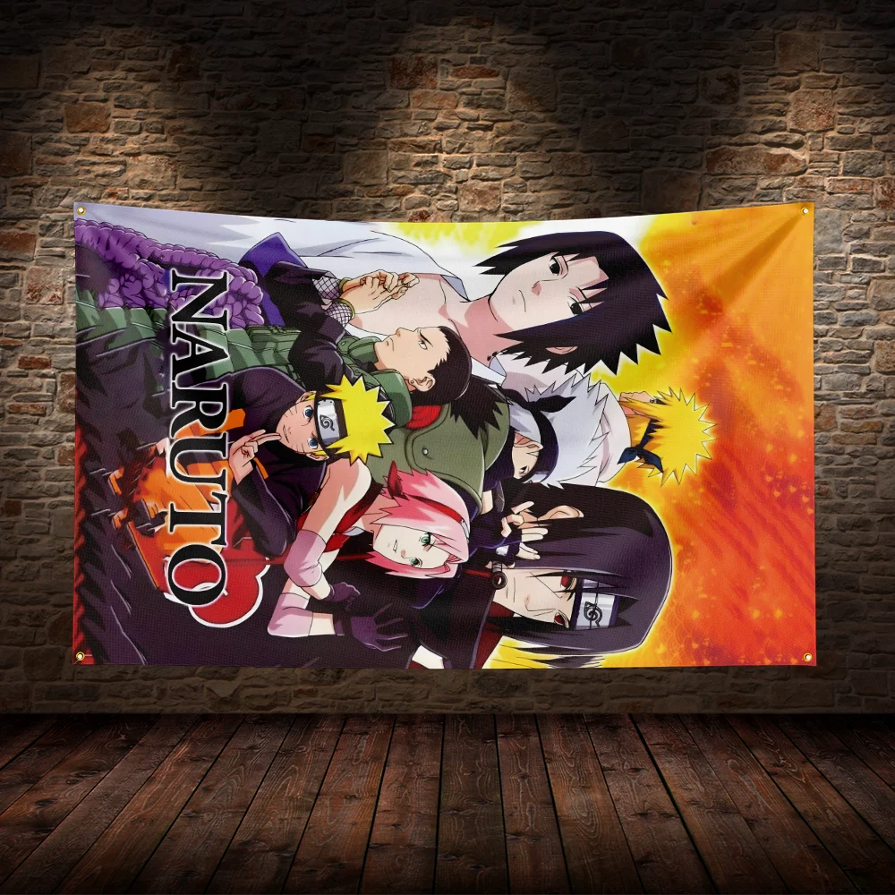 3x5 Ft N-Narutos and Furiouss Flag Warrior Movie Poster Adventure Tapestry Background Yard Idea For Party Banner Table Wall Deco