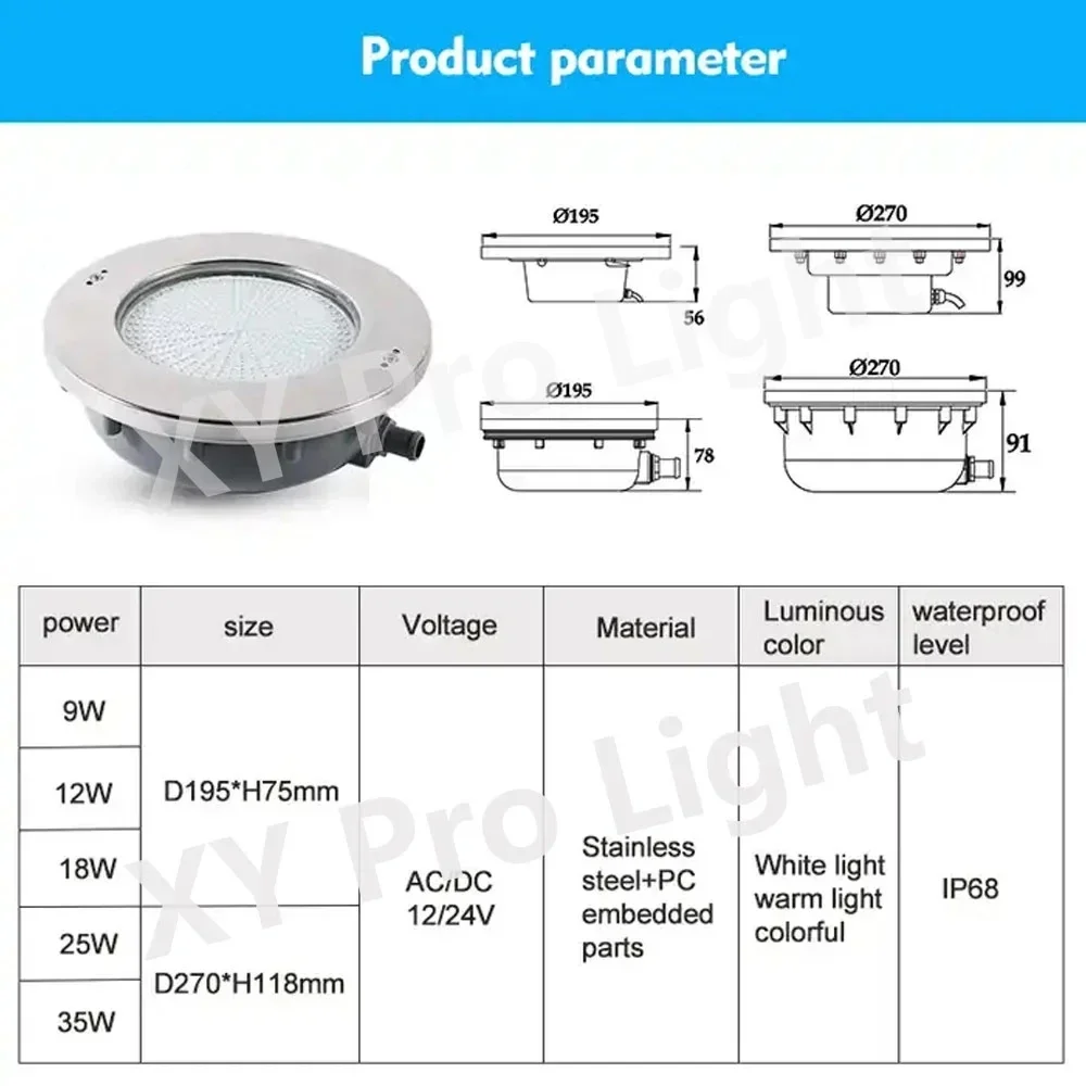 18W 12W RGB LED oświetlenie basenu IP68 12V 24V 9W zewnętrzne/wewnętrzne światło podwodne zakopana fontanna światło krajobrazowe Piscina Luz reflektor