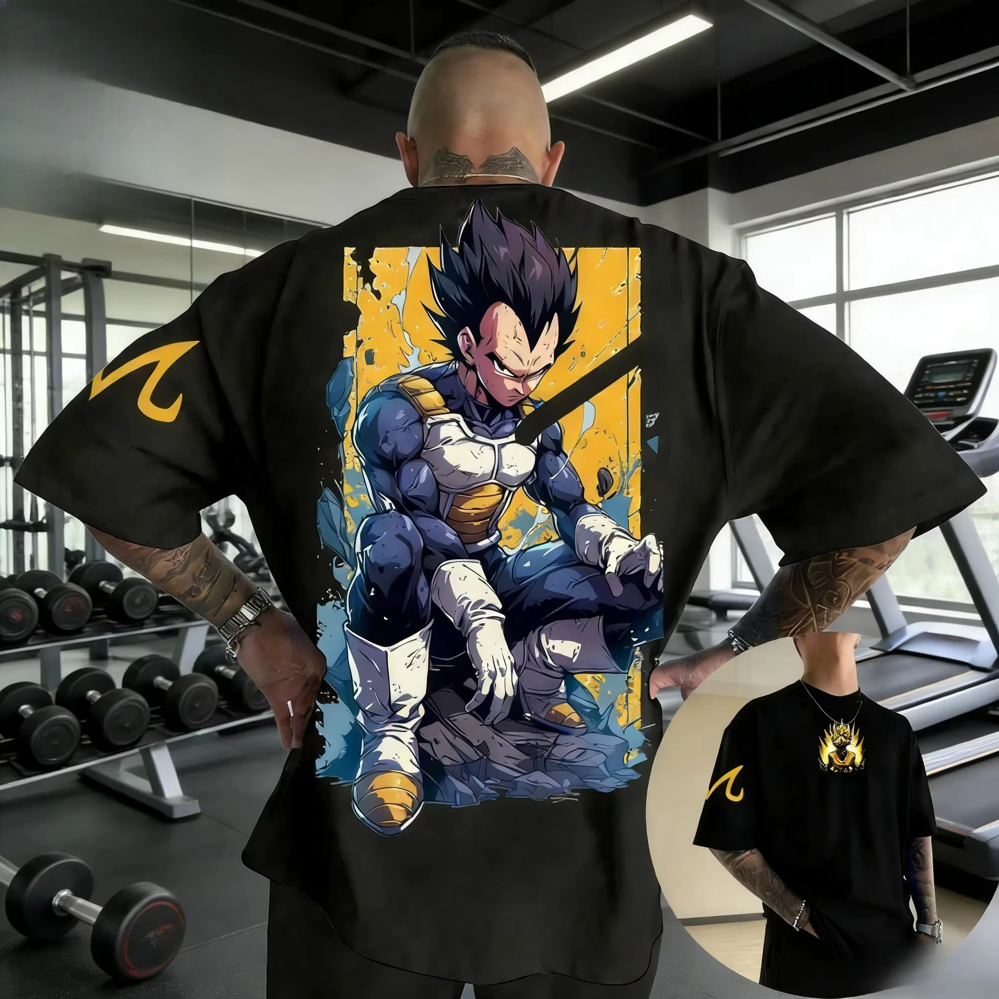 2026 Neues Dragon Ball Vegeta Bedrucktes Kurzarm-T-Shirt für Herren und Damen, Herren-Oberteil, Sport-T-Shirt, Harajuku Streetwear