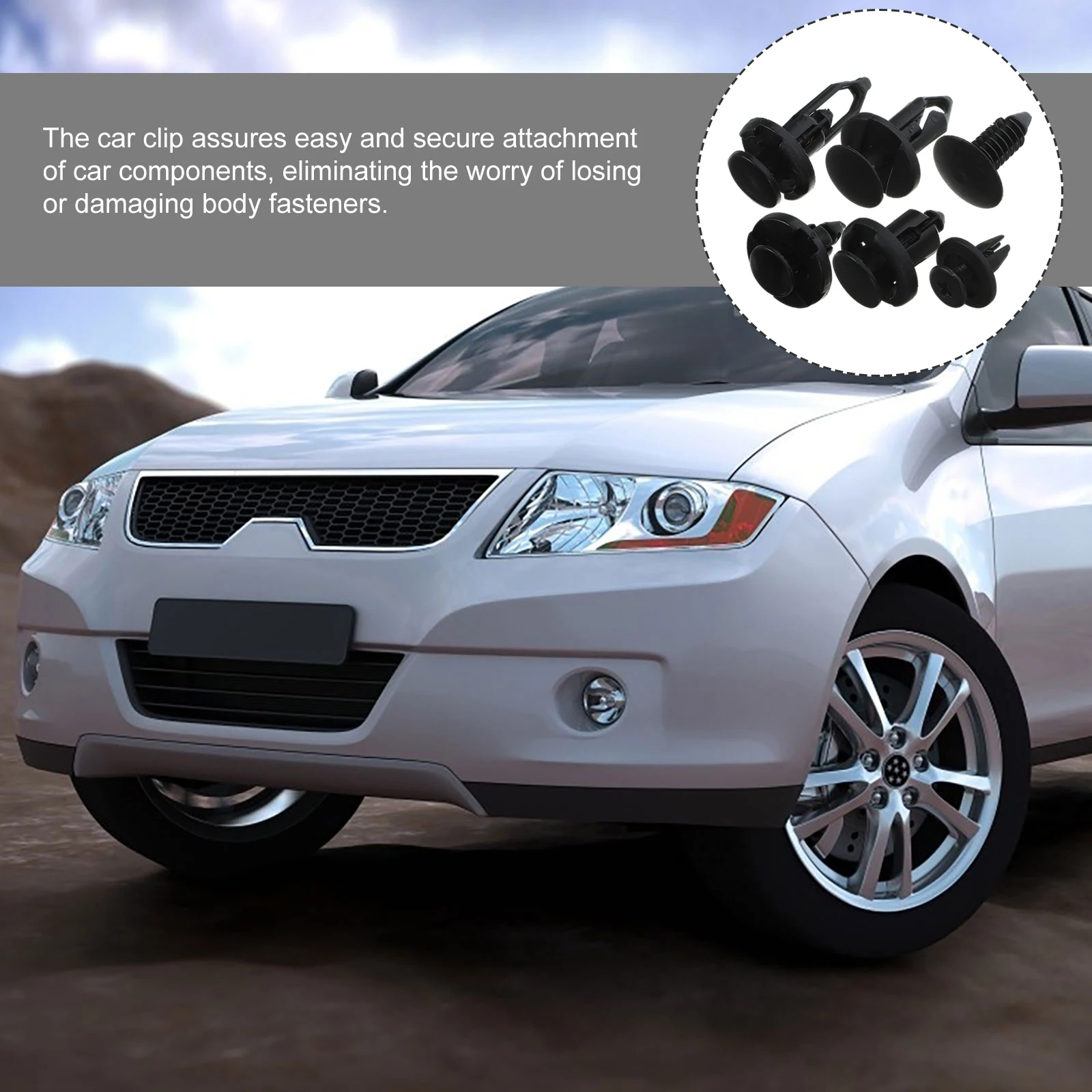 

200 Pcs Car Body Clips Fastener Black Auto Push Pins Front Bumper Retainers Automotive Supplies Nylon Fixings Door Panels