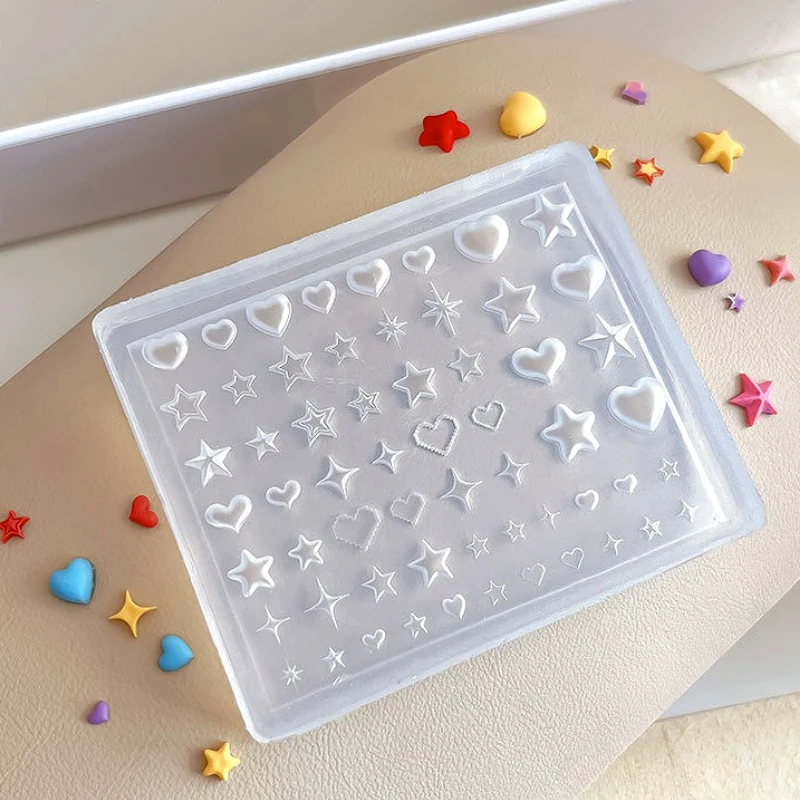 

Mix Size Love Heart Star Lace Skirt Flower Butterfly Bowknot Bow Tie Snowflake DIY Nail Art Silicone Carving Mold Mould Template