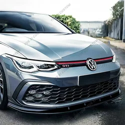 For VW Golf 8 GTI Gof 8 R-Line MK8 GTD GTE 2020-2023 MAXTON Style Car Front Splitter Spoiler 3PCS Front Bumper Lip Spoiler Cap