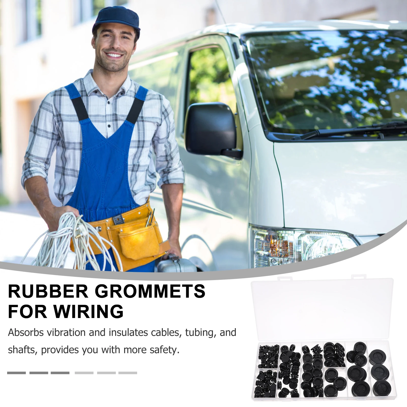 

170 Pcs Rubber Grommet Assortment Kit Wire Protection Hole Plugs Cable Guard Ring Coil For Car Appliances Water Pipes Sprays