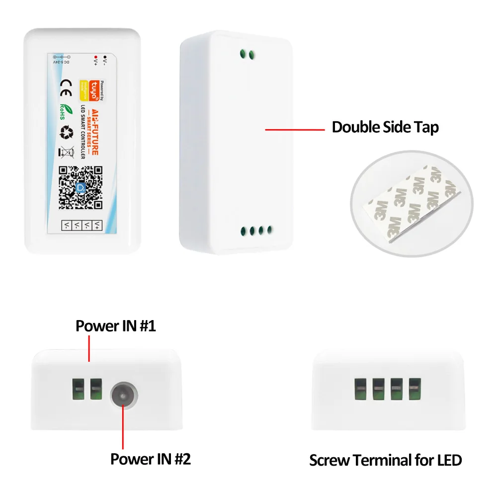 Aipintech led dimmer dc5-24v 2.4g rf telecomando mono single color strip light smartlife app wifi led dimmer controller