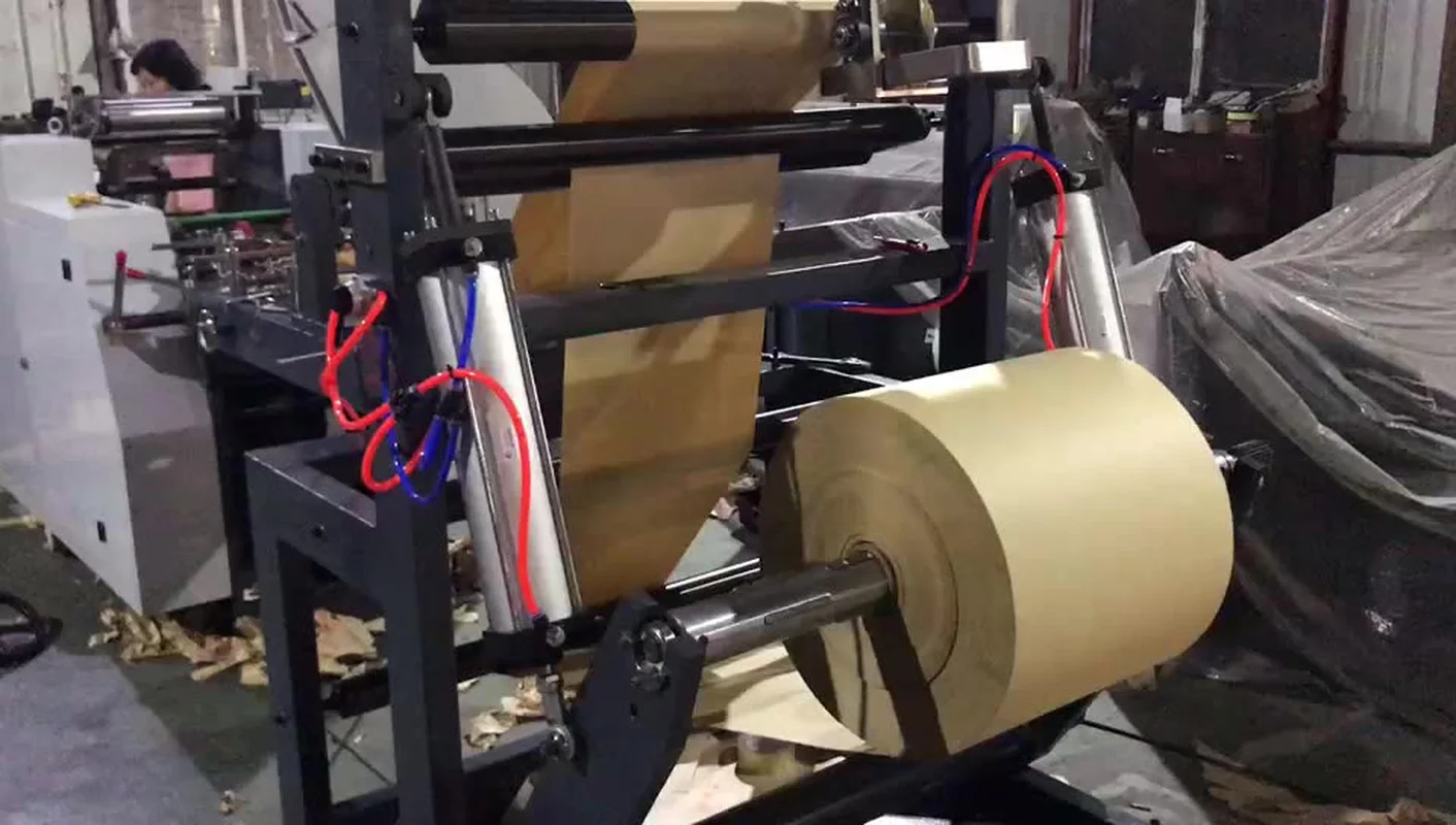 Food Kraft Paper Bag Making Machines To Make Paper Bags Fully Automatic Price