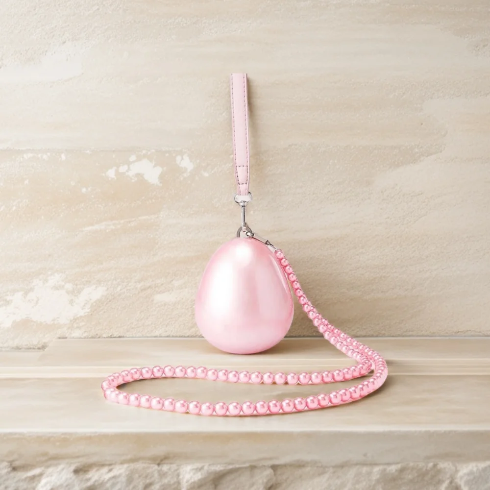 

Acrylic Luxury Brand Designer Pink Small Purse Woman Clutches Wedding Shell Pearls Evening Bag Clutch Shoulder Crossbody Handbag