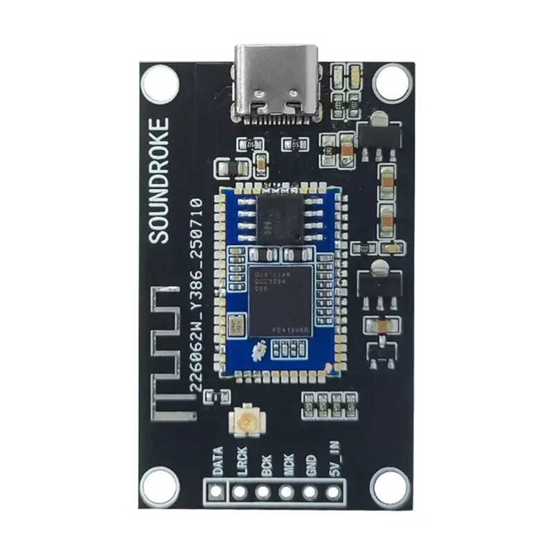 ABKQ-QCC5181/QCC3095 Bluetooth Digital Interface Module Sound Card Ldac Decoding USB To I2S Output Type-C 5VUSB