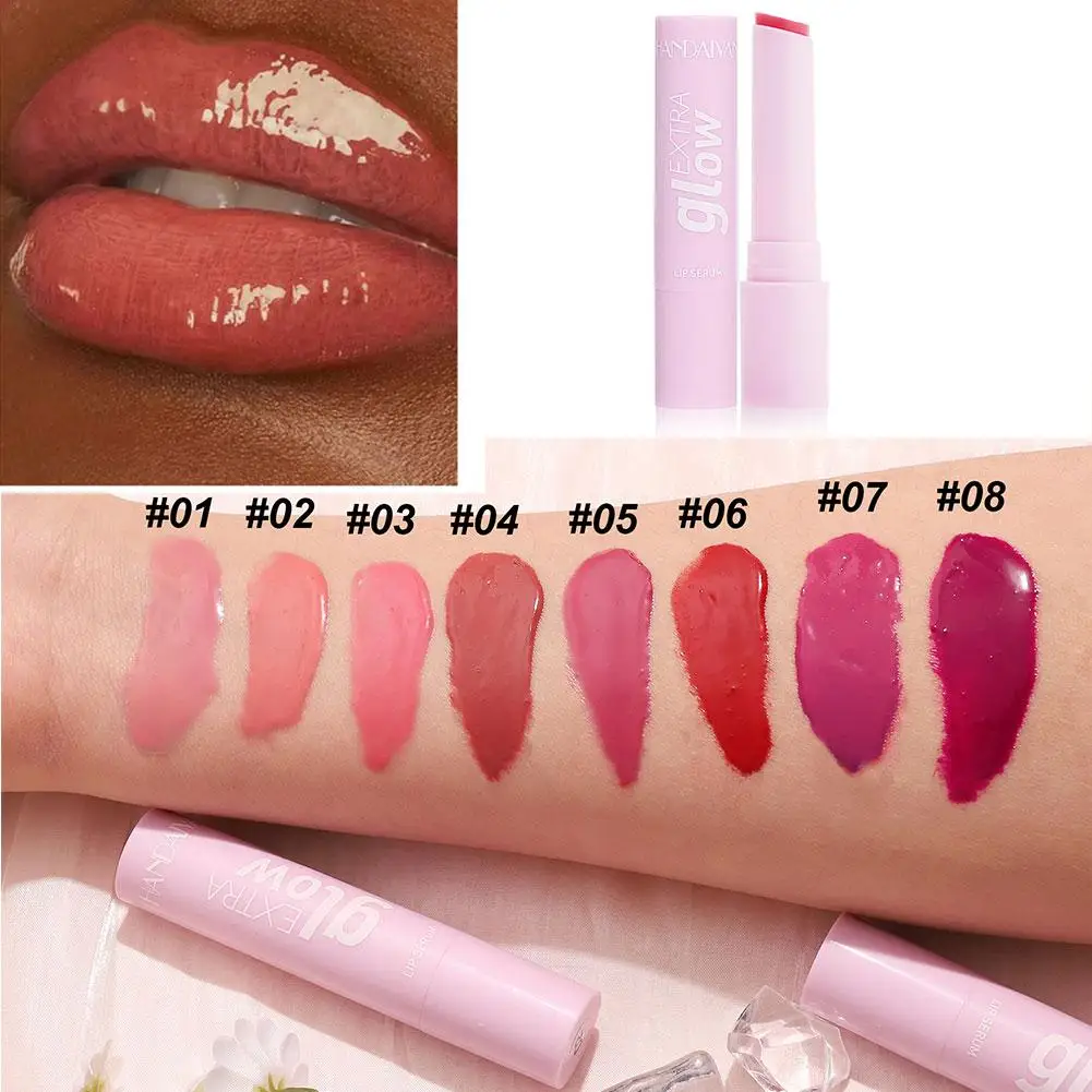 8 Kleuren Jelly Lippenstift Hydraterende Spiegel Water Licht Tint Glas Nieuwe Roze Effen Lip Sexy Glazuur Lip Make-Up Cosmetica Gloss B0i2