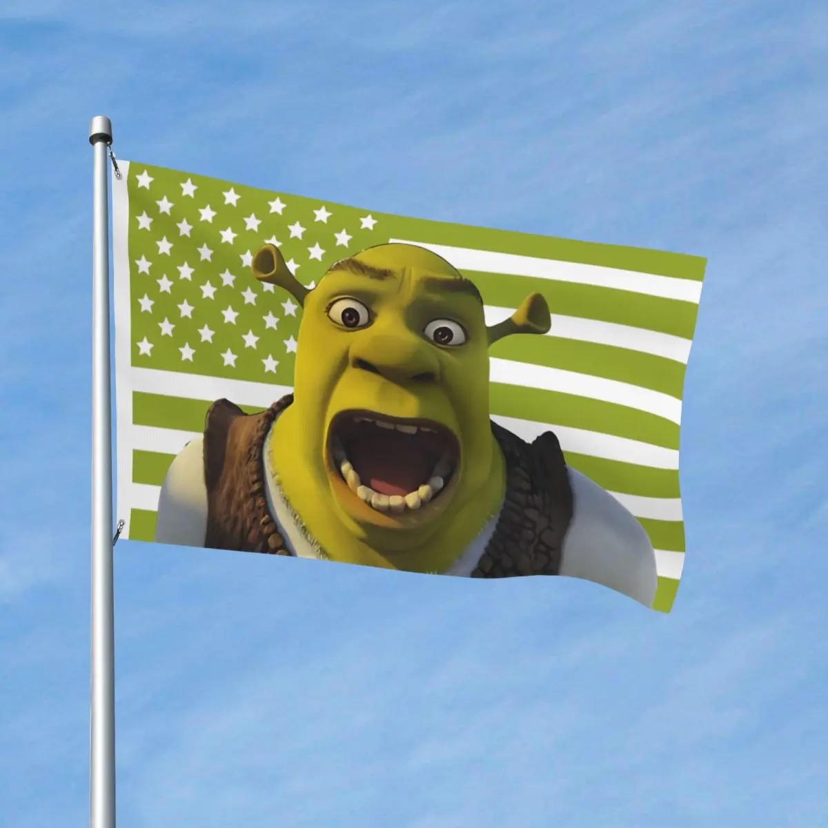 Surprised Shreks Meme Funny Flag Indoor Outdoor Banner 2 Grommets Decoration Durable 60x90 90x150cm Flags