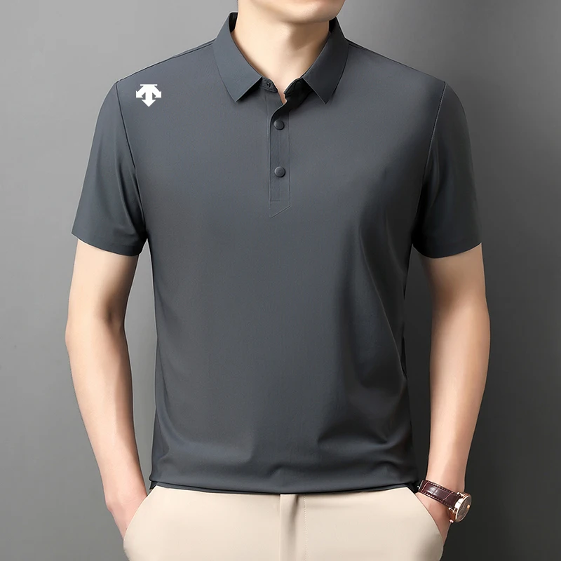 

Short Sleeved Polo Shirt with A Collar, Men's Summer Thin Design, Business Casual, Wrinkle Resistant and Iron Free T-shirt