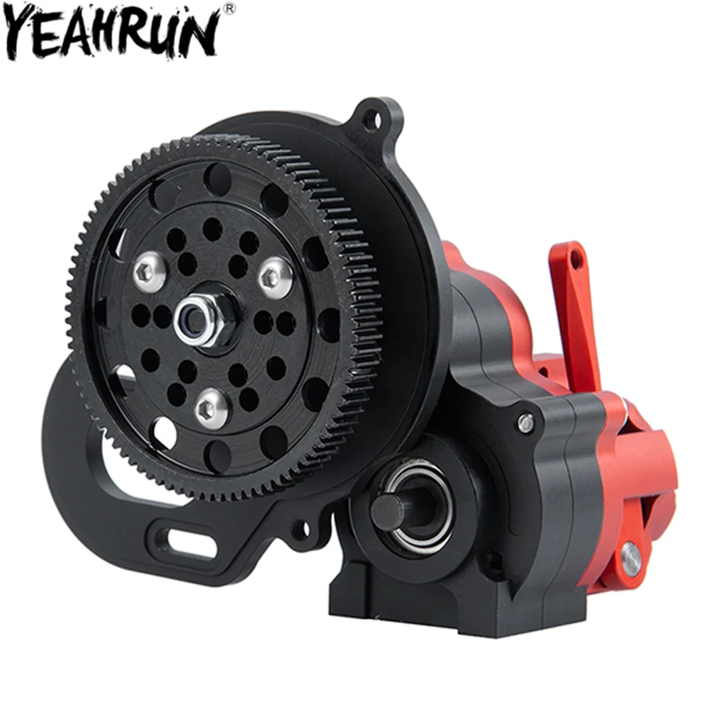 YEAHRUN Transmission Box Metal Complete Gearbox with Dig Gear Protective Cover for 1/10 RC Crawler Axial SCX10 AX10 Wraith