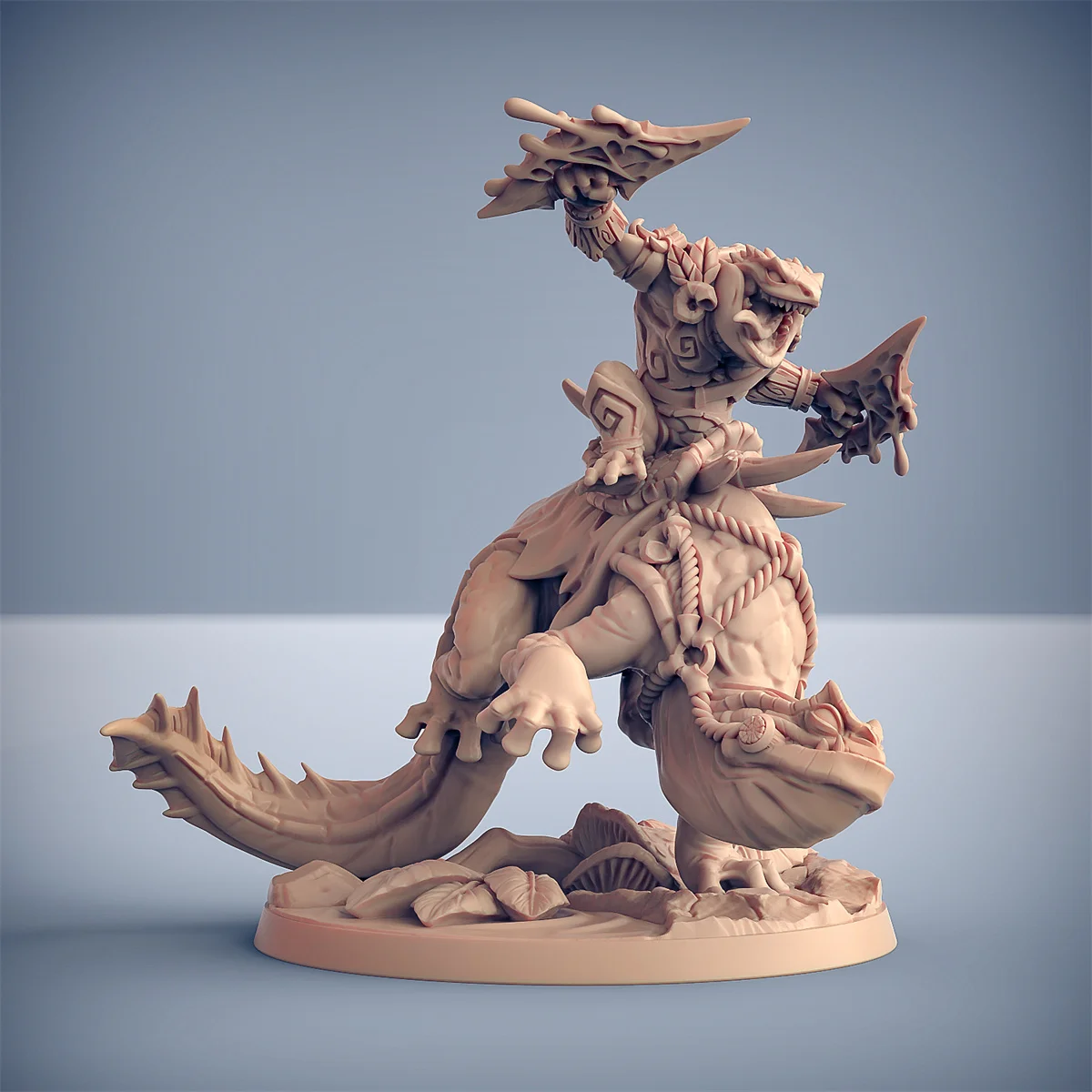 3D Printing Microscopic Models 【 Toad Man 】 Shlala Toad Warrior Demon Frog Knight Dnd Running Group Table Game Piece Model