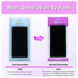 AGUUD New Upgraded Premium Natural Ultra Matte Black False Mink Individual Eyelash Soft Russian Volume Cashmere Lash Extension