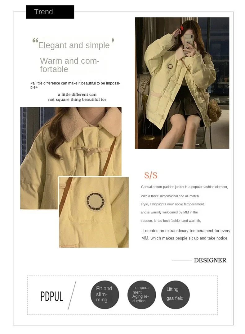 Parka de veludo elegante feminino, casaco de inverno, design espesso, caloroso e conforto