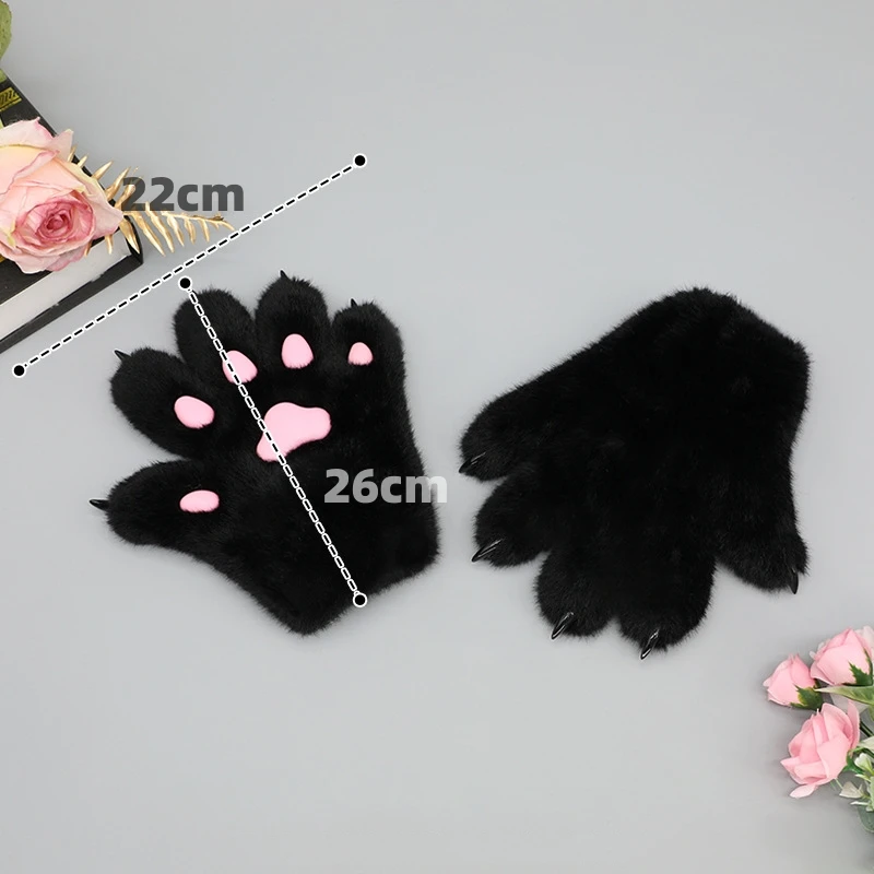 Anime Cute farcito Pad Cat Paw puntelli Cosplay Comic Cat Paw Cartoon guanti artiglio animale imitazione fatti a mano 3 colori