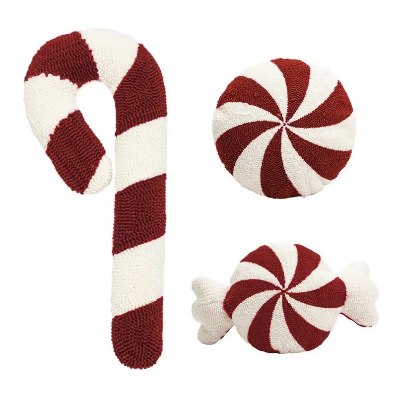 Christmas Candy Pillow Soft And Comfortable Candy Cane Throw Pillow Sofa Bed Decorative Chair Cushion Christmas Gift For Kids