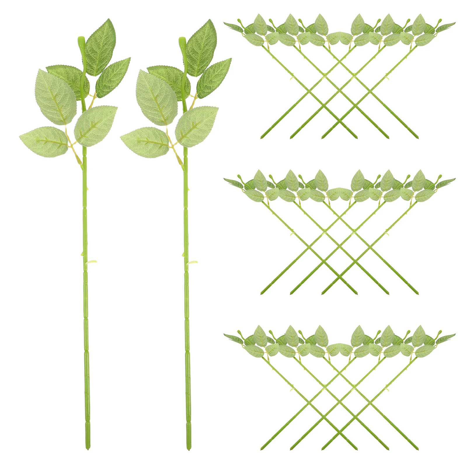 Tiges de roses artificielles avec feuilles, longue tige de fil Floral vert pour bricolage, artisanat, fabrication de bouquets, outil d'arrangement Floral, 20 pièces