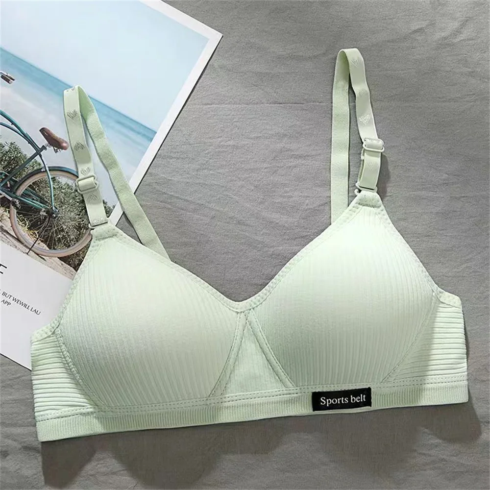 Cotton Underwear Women AB Cup Bra Wireless Gathered Comfort V Brassiere Push Up Lingerie Bralette For Women Seamleass Bras