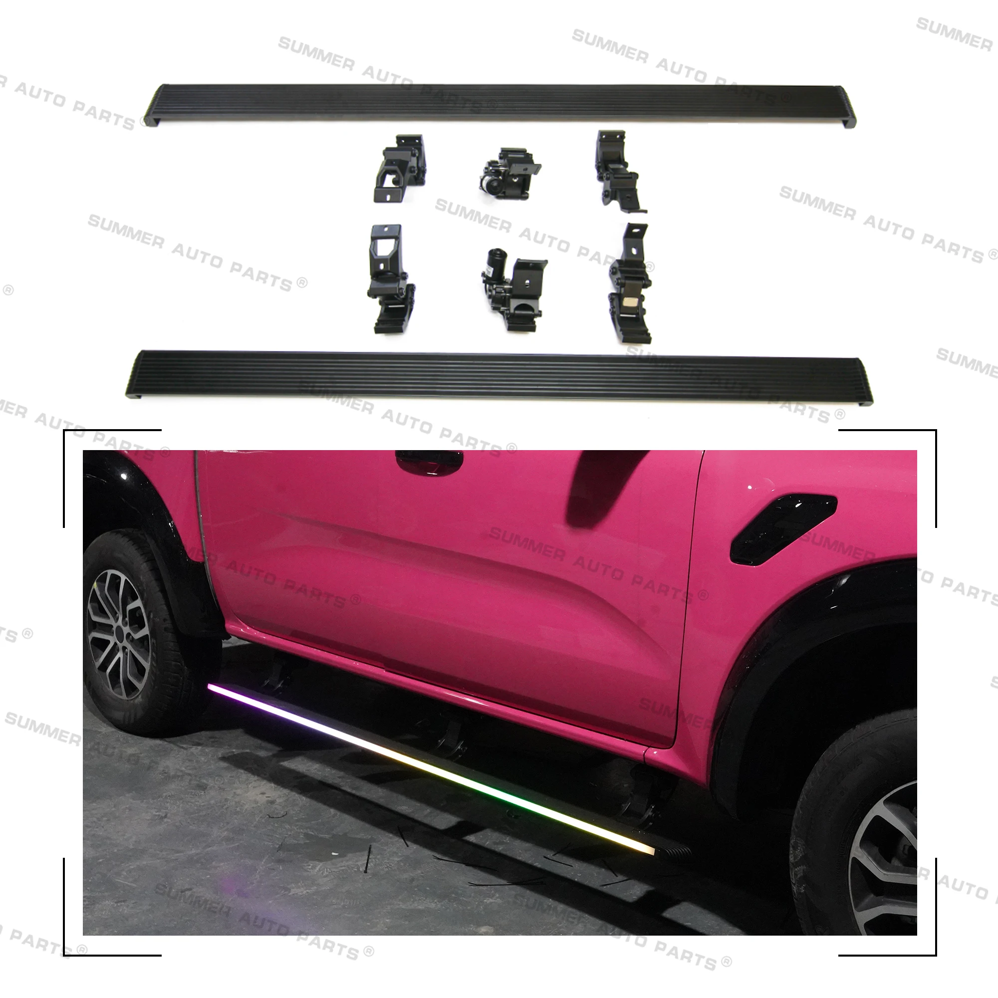 

Summer Auto Parts Car Accessories Foldable Led Electric Side Step Car Running Board for Ford Ranger Accessories