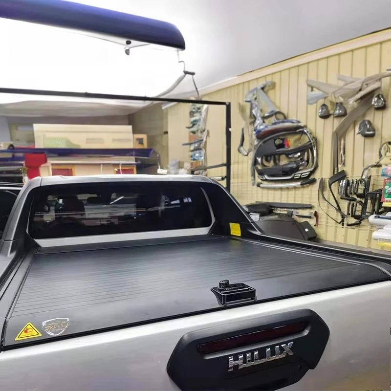 

Aluminum Roll up Retractable Truck Bed Tonneau Cover Roller Lid for 2020 Hilux Tray Cover