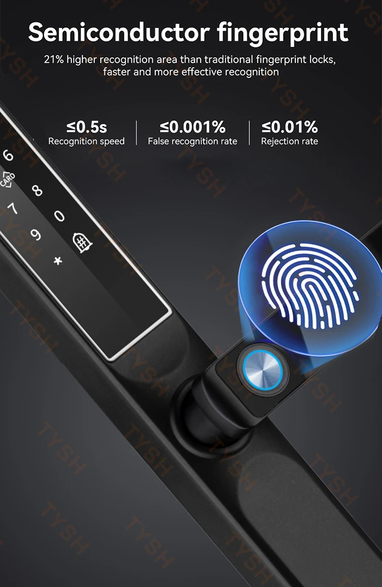 Tuya App بصمة قفل الباب رمز بطاقة مفتاح قفل الباب الذكي الأمن قفل إلكتروني رقمي للمنزل #4