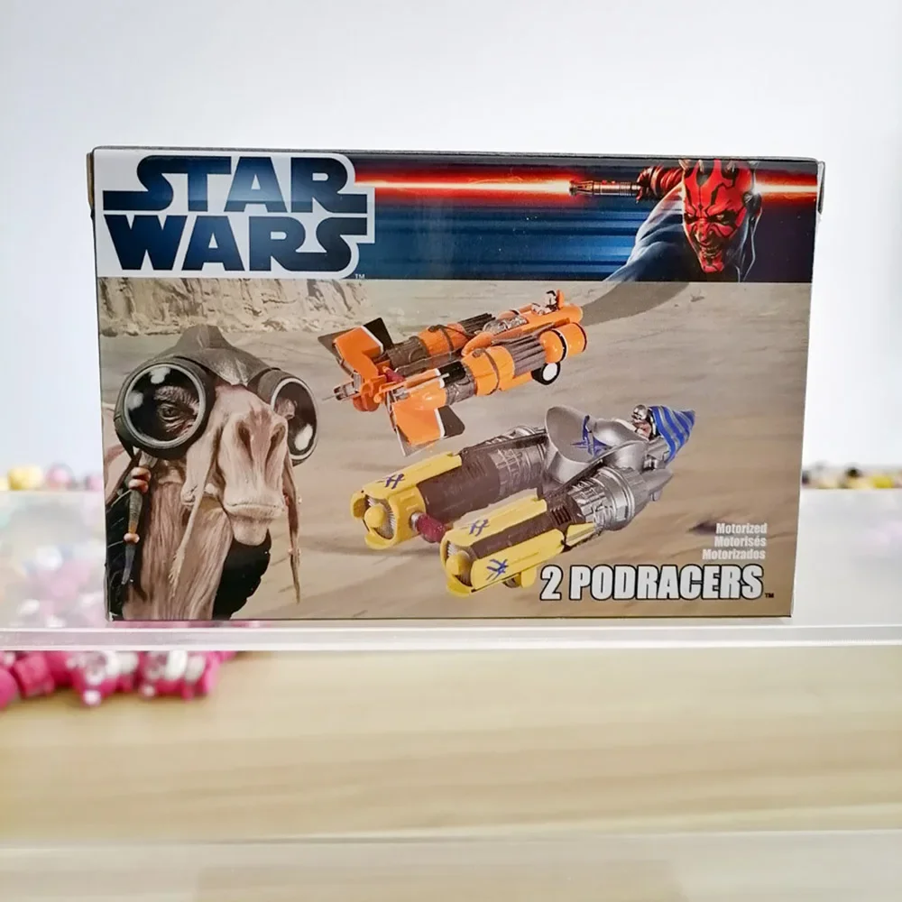 Star Wars 2 Podracers Motorized Spaceship Battleship Racing Car Doll Gifts Toy Model Anime Figures Collect Ornaments