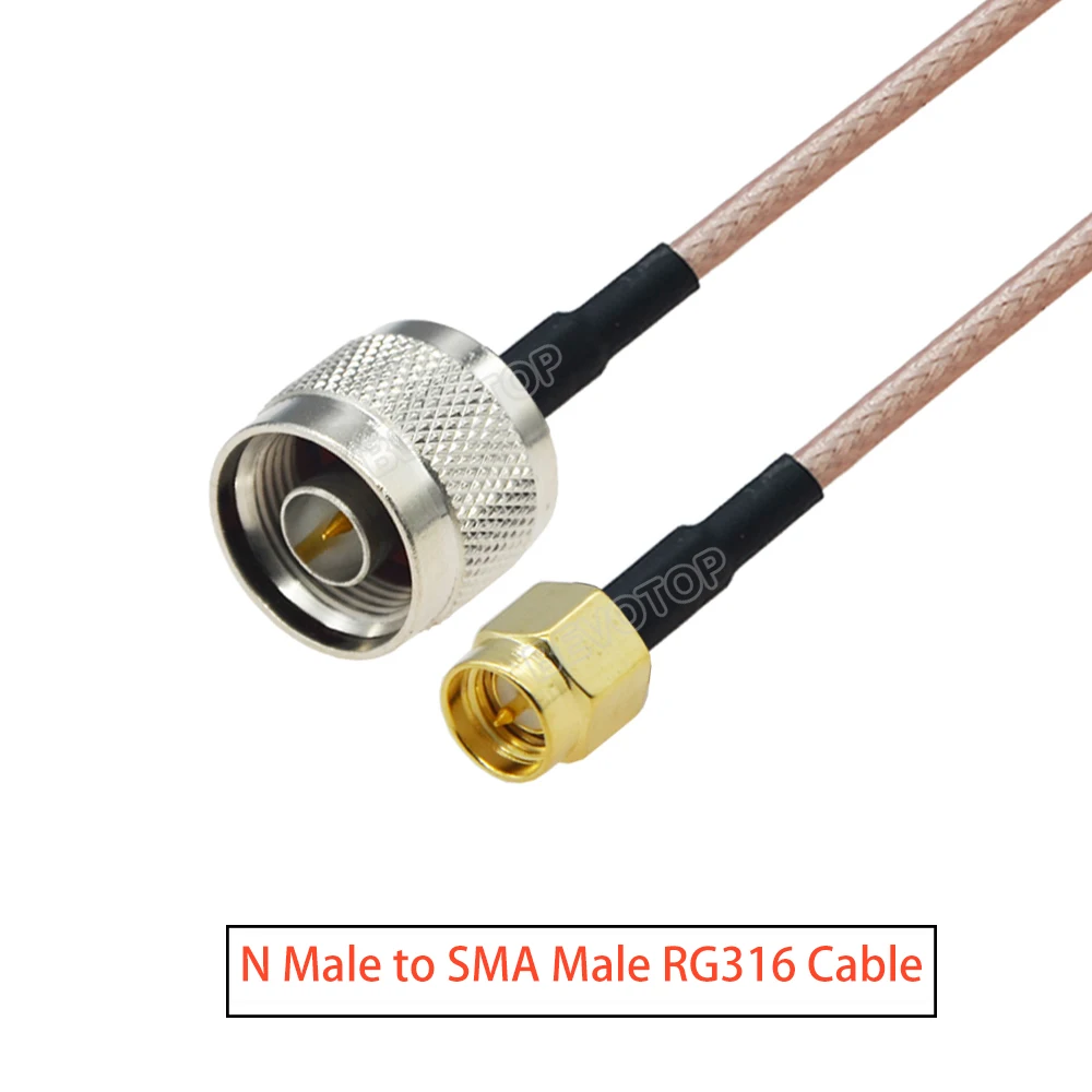 1Pcs N Type Male to SMA Male Plug Connector Adapter RG316 Cable Low Loss Coaxial Pigtail Jumper 50 Ohm 15cm-30m