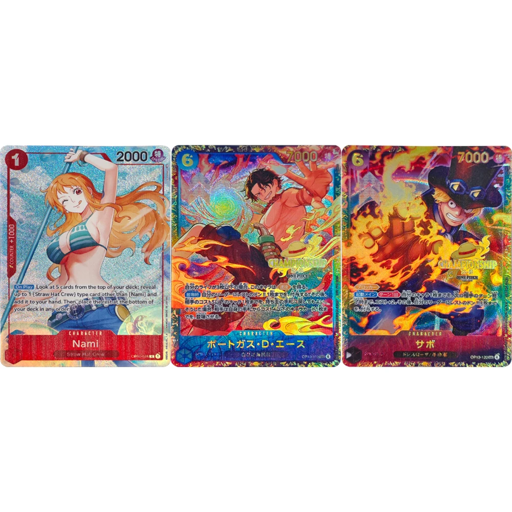 

Anime OPCG Collection Card Ace OP13-119 Sabo OP13-120 Sec Championship 25-26 Promo Nami Japanese Child Gifts Toy
