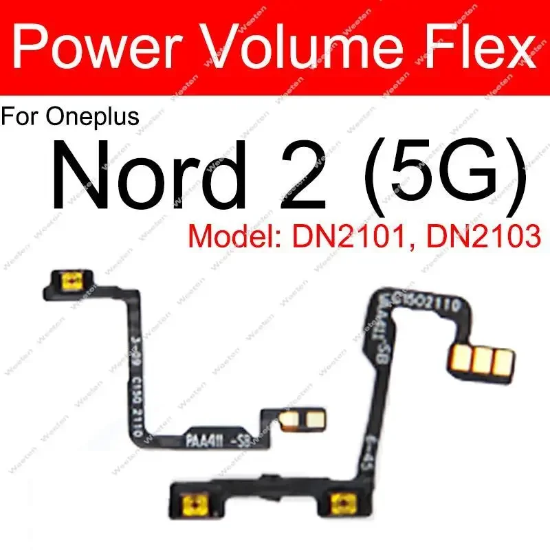 For OnePlus 1  Nord N10 N100 N200 Nord N300 Nord 2 5G On Off Power Volume Keys Switch Side Button Flex Cable Parts