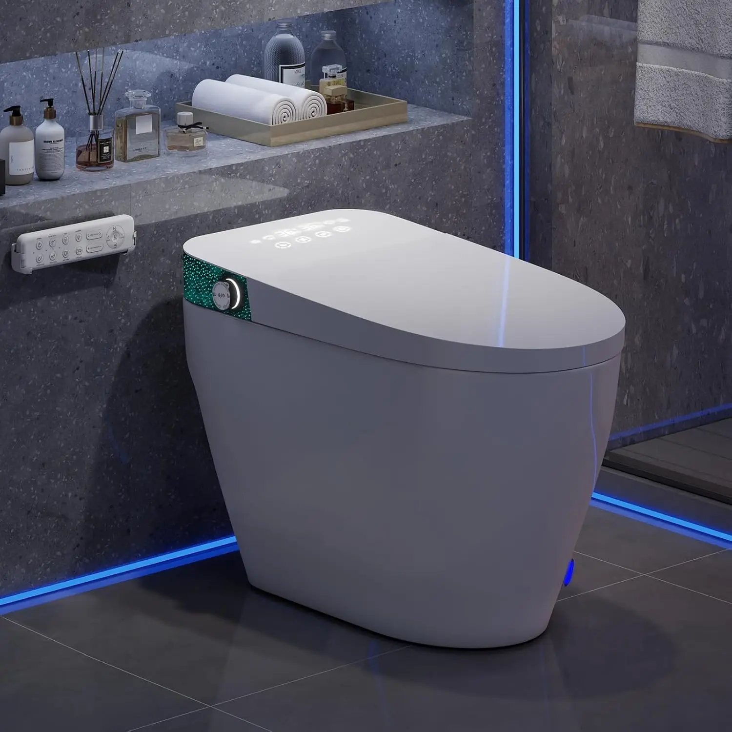 Smart Toilet with Bidet Built In, Elongated Heated Seat, Warm Water & Dryer, One Piece Bidet for Bathrooms, Modern, Customized