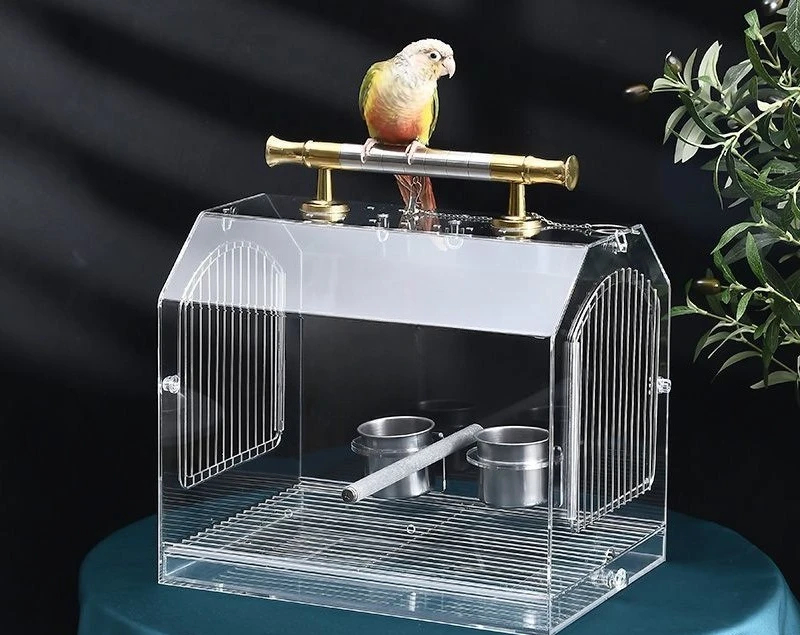 

Hand bird cage tiger skin peony out cage