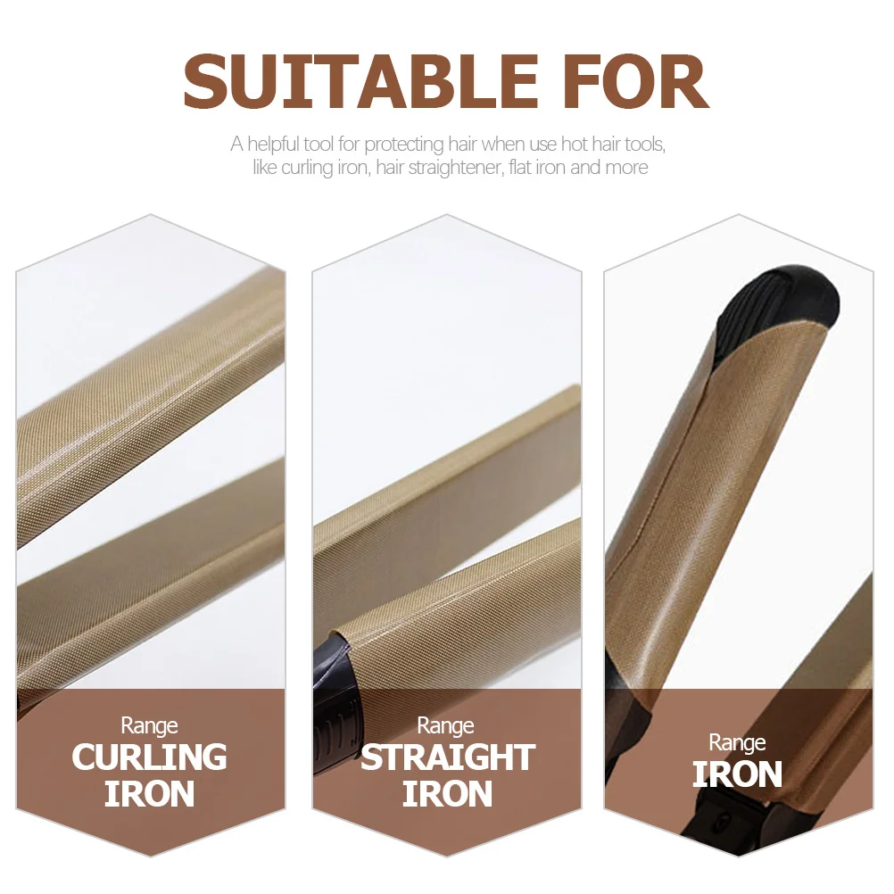 

10pcs Heat Resistant Hair Straightener Sticker Premium Glass Fabric Self-Adhesive Insulation Protection For Curling Iron Flat