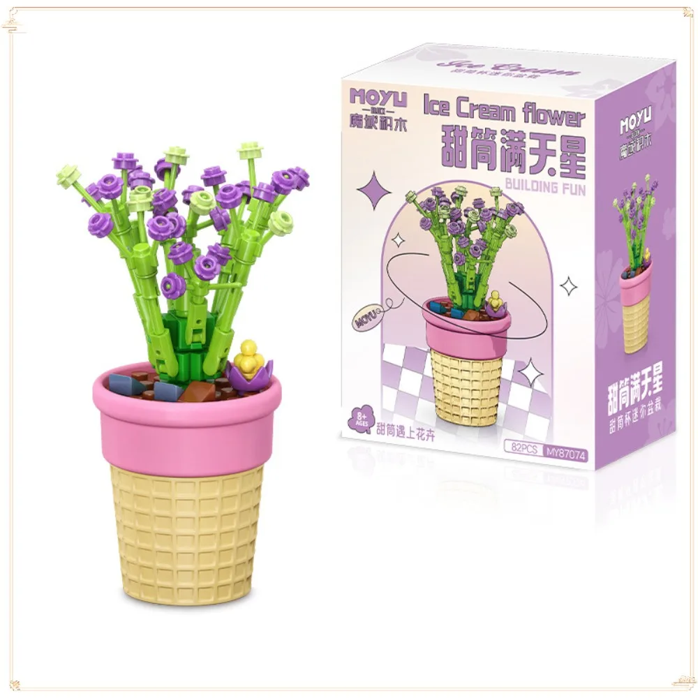 

Simulated Building Block Flower Sweet Tube Cup Plant Potted Flowers Peach Blossom Babysbreath Sunflower Puzzle Assembly Toy Gift