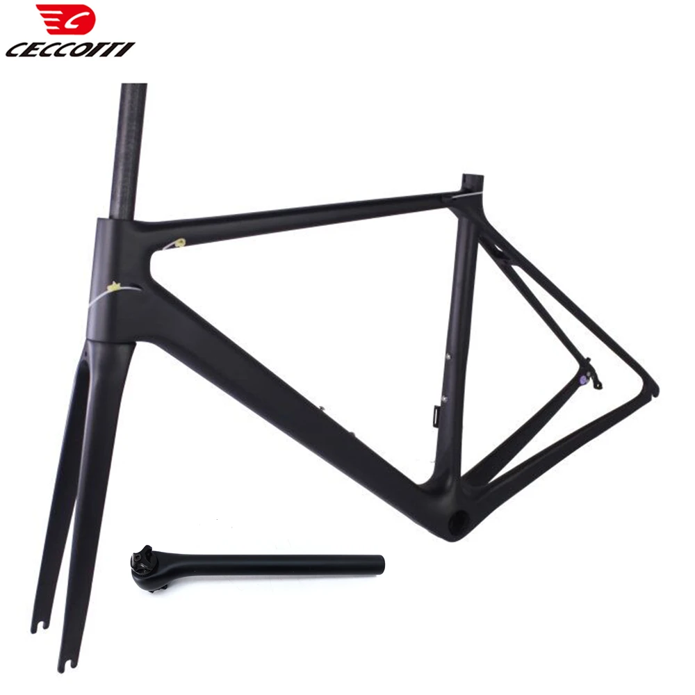 Ultra Light 700C Racing Road Bike Frame, T1000 Full Carbon Fiber Bicycle Frameset, V Brake Framework