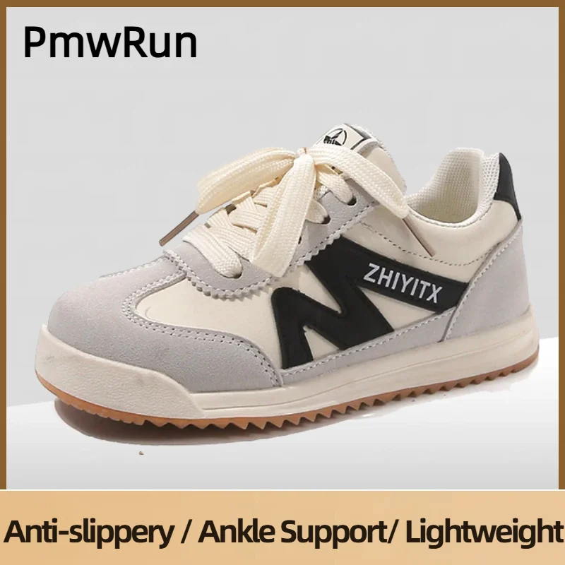 

Spring Running Shoes For Children PU Leather Waterproof Kid's Tennis Shoes Anti-slippery Teenager Boy's Girl's Sneakers