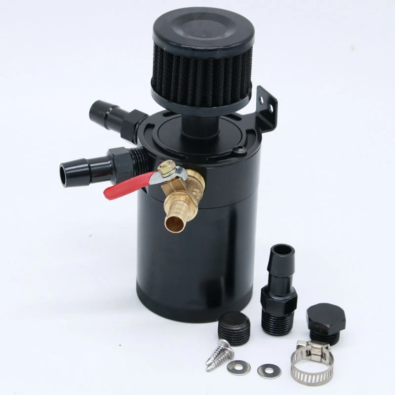 Oil Tank Compact Baffle Dual/Triple Hole Oil Filter with Pressure Relief Valve Breather Cylinder Filter Kit Aluminum