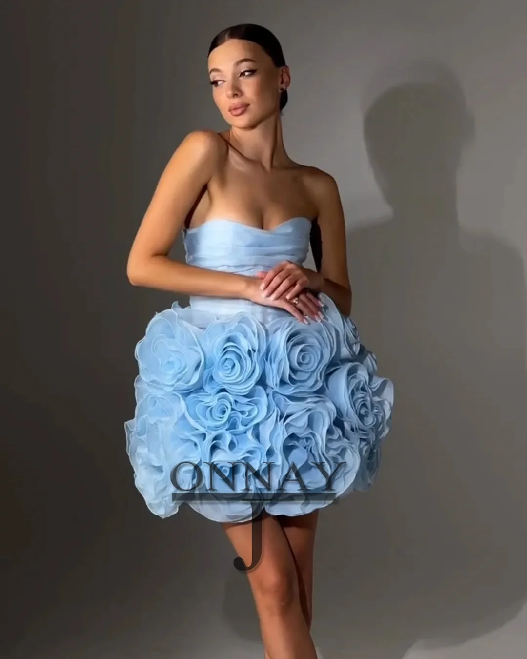 Customized Classic Short 3D Flowers Homecoming Dresses Mini for Women Corset Saudi Arabric Mini Evening Gown Birthday 2513 image 2