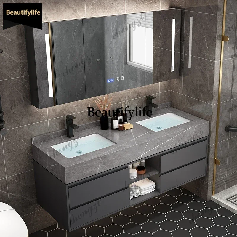 Solid Wood Boards Modern Smart Home Improvement Furniture Bathroom Fixture Bathroom Cabinets Bathroom Vanities Cabinet with Sink