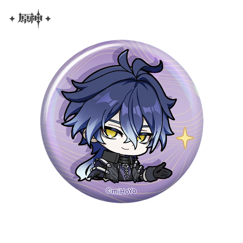 Genuine MiHoYo Genshin Impact Nod-Krai Q Version Tinplate Badges Aino Ineffa Flins Cosplay Costume Accessories Fan's Gift