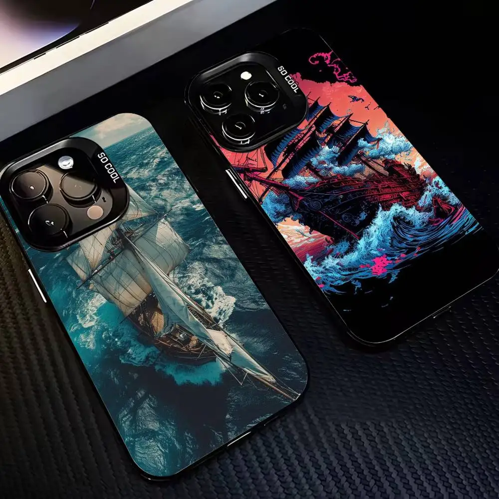 

Pirate Ship Quest ship Phone Case For iPhone17,16,15,14,13,12,Pro Max Black Colorful Phone case