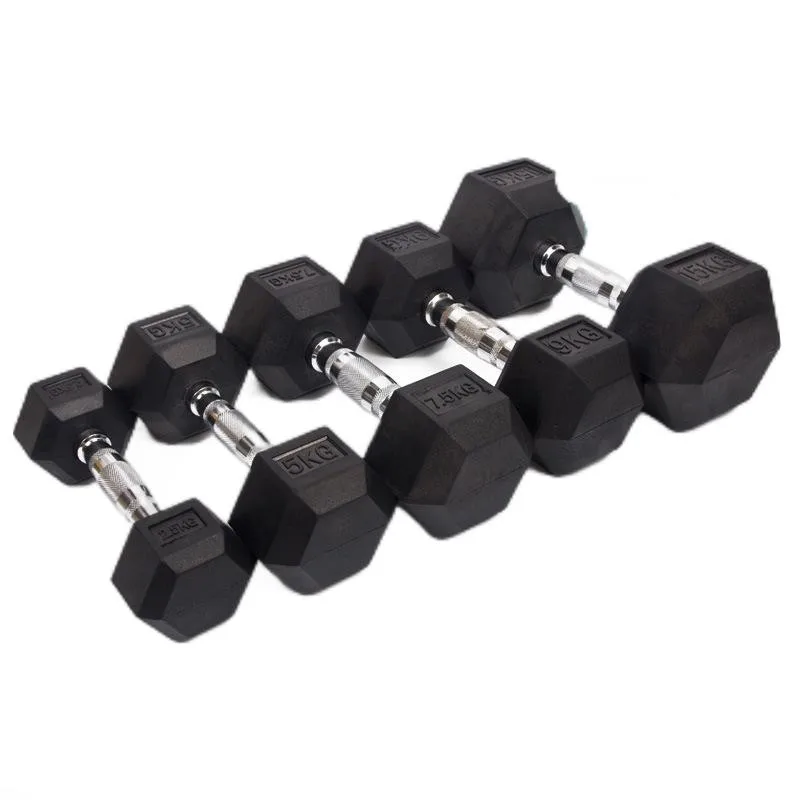 

Cheap Rubber Hex Dumbbell Commercial Gym Equipment Gym Dumbbells