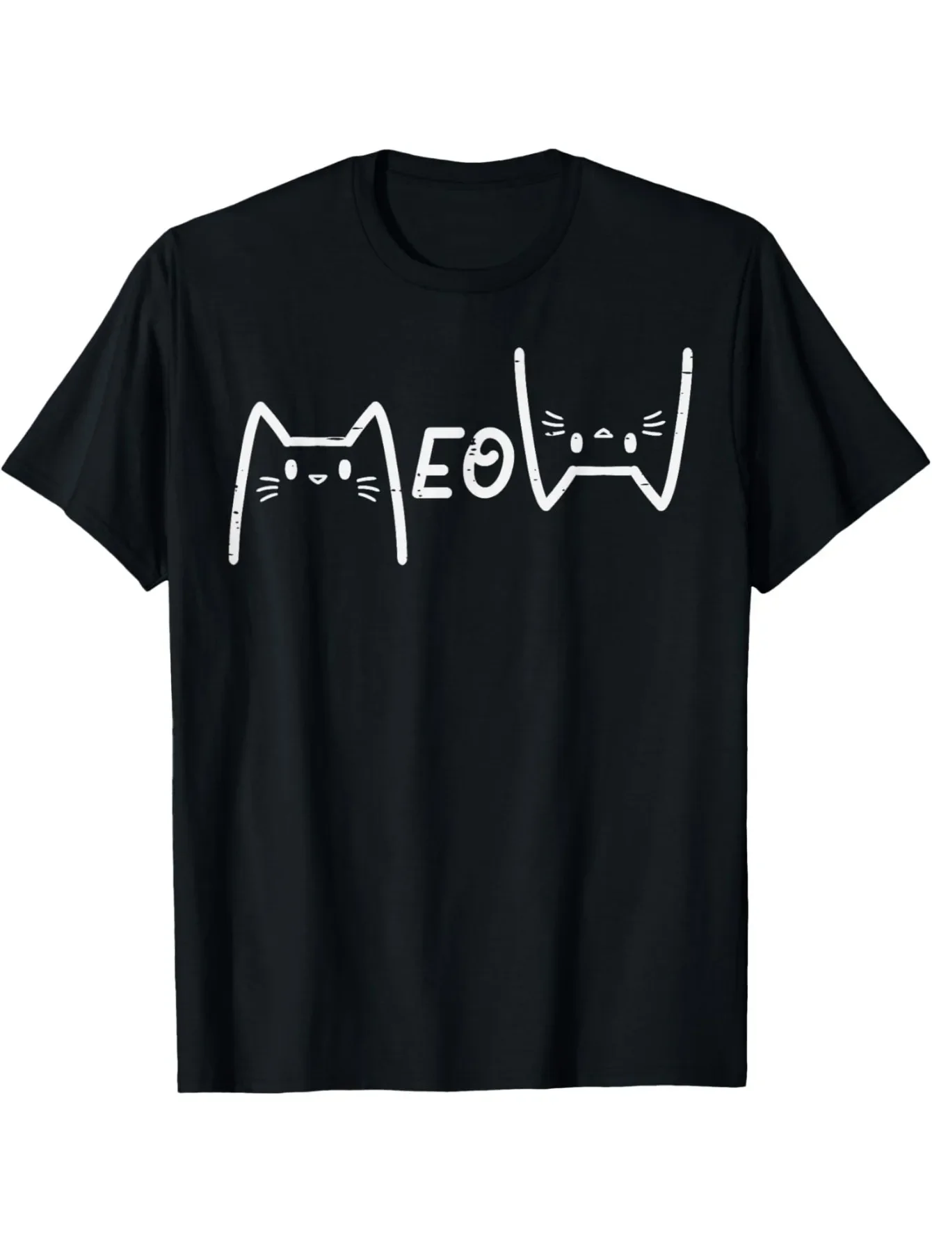 

Meow Cute Cats Funny Feline Kitten Cat T-Shirt Casual Short Sleeve T-Shirt For Spring & Summer Women's Clothing ﻿