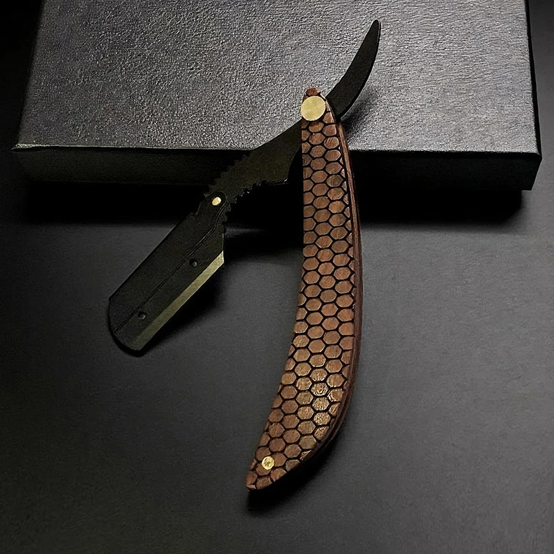 男性理髪かみそりプロフェッショナルマニュアルシェーバーストレートエッジステンレス鋼かみそり折りたたみシェービングシェーバーひげカッターギフト